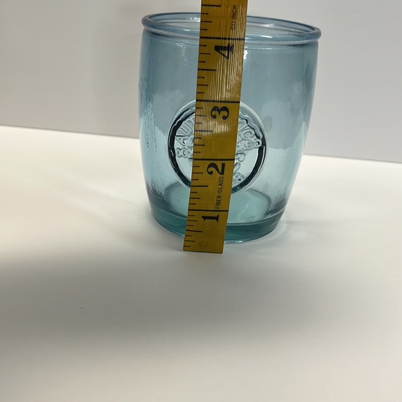 4 - 100% Authentic Recycled Glass Blue Old Fashioned Low Ball Glasses - Picture 9 of 11